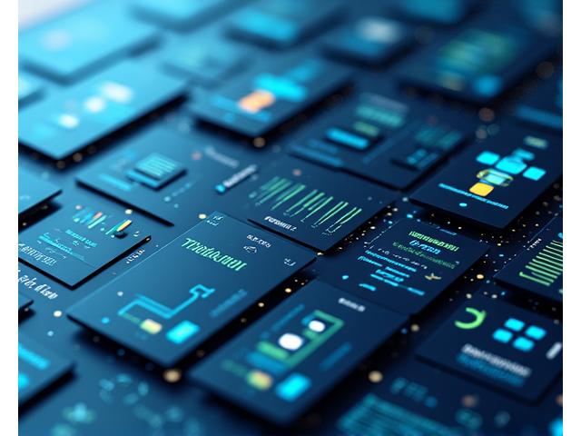 Abstract illustration of a modular design system dashboard with interconnected UI components, code snippets, and brand guidelines displayed.
